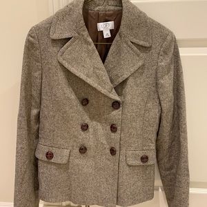 Tweed like double breasted blazer